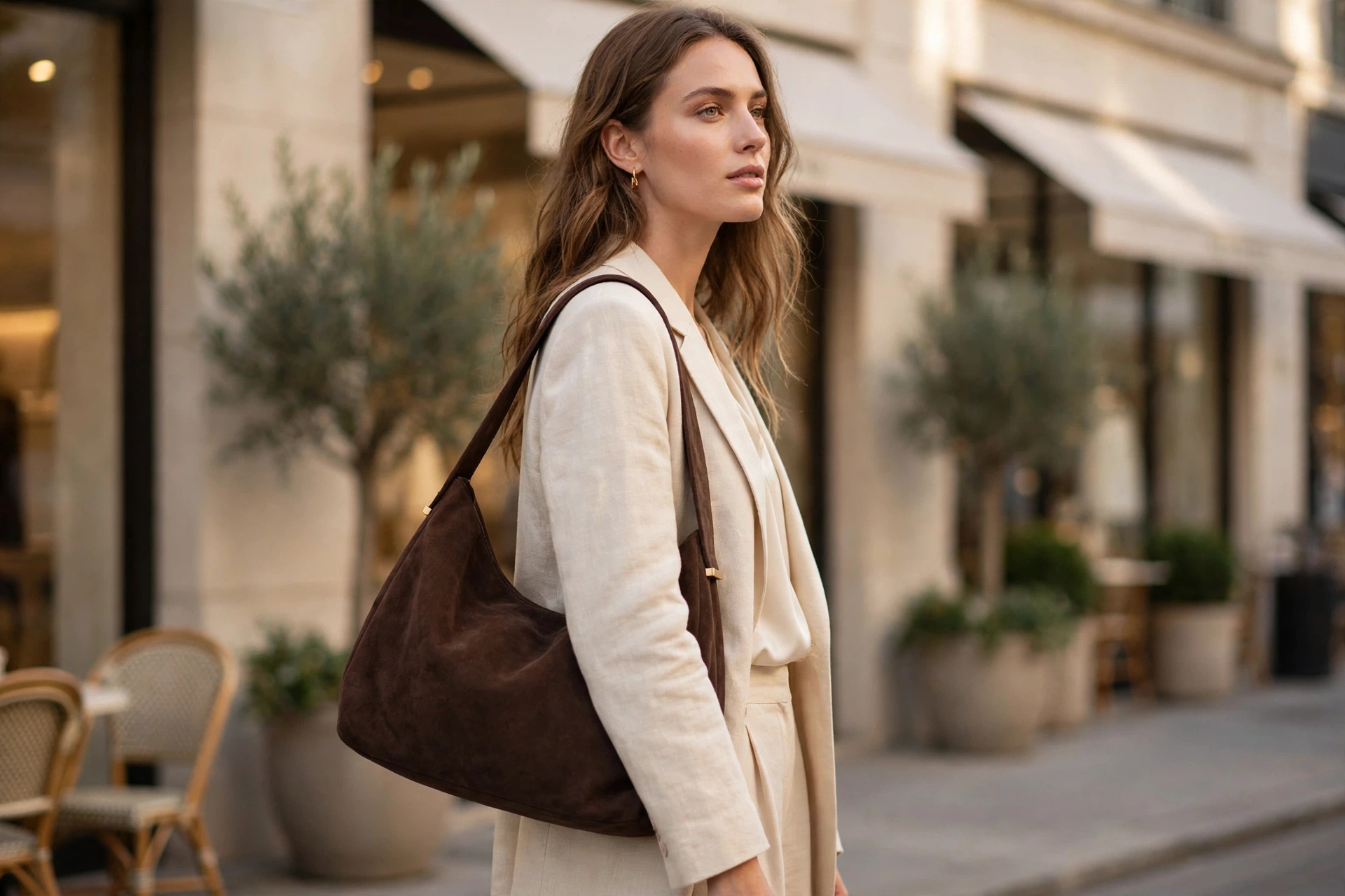 The Sienna campaign — morning light, boutique street